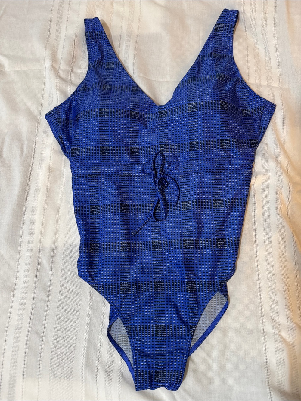 Women’s Summersalt Blue One-Piece Swim Suit with Tie Front